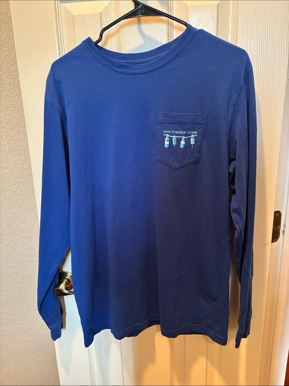 Southern Tide Men's Long Sleeve Performance Pocket T-Shirt Blue Buoy Graphic s M